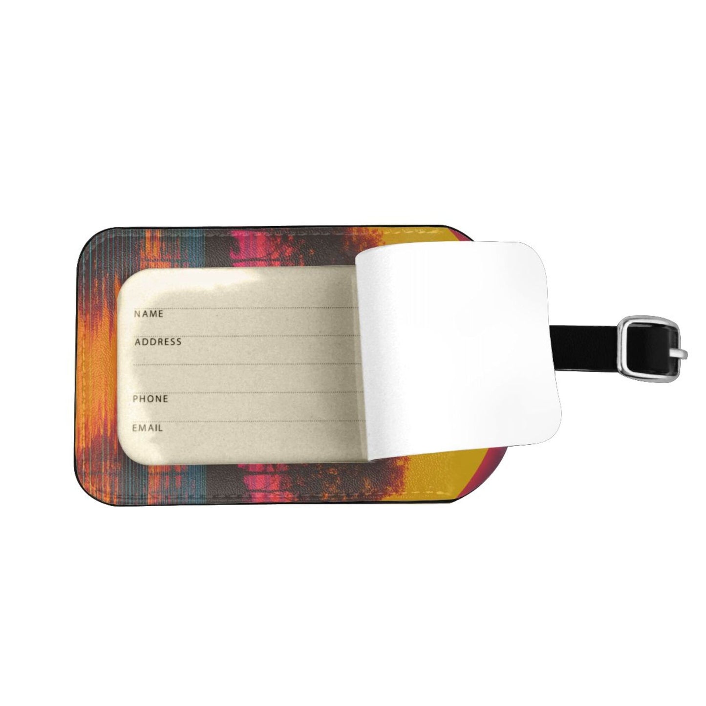 Sunset Forest Lake Luggage Tag – PU Travel ID Label with Strap