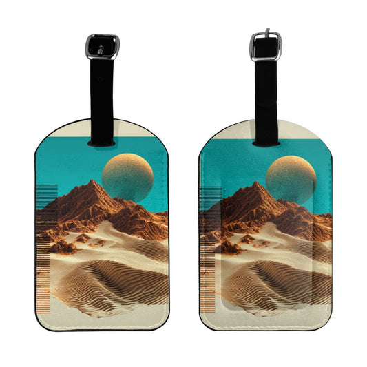 Desert Planet Sci-Fi Luggage Tag – PU Travel ID Tag with Adjustable Strap