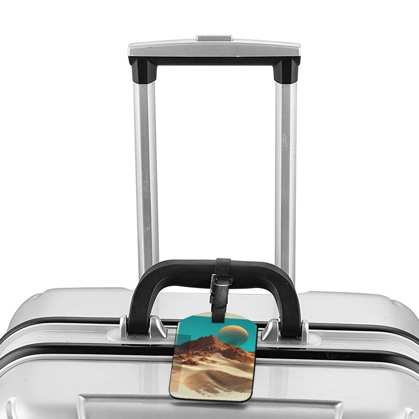 Desert Planet Sci-Fi Luggage Tag – PU Travel ID Tag with Adjustable Strap