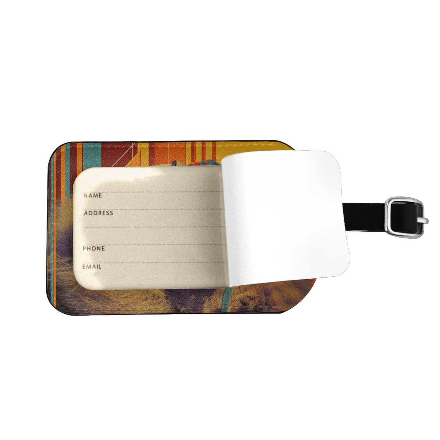 Cool Sunglasses Lion Luggage Tag – PU Travel ID Tag with Adjustable Strap